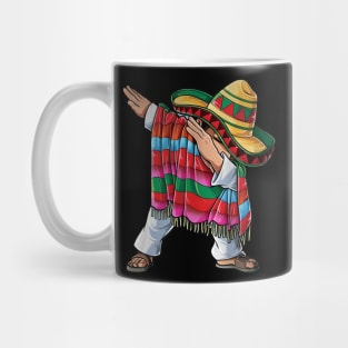 Dabbing Mexican Poncho Cinco de Mayo Boys Men Short Sleeve Sombrero Dab 2024 Mug